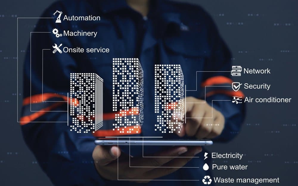 Building outlines and service labels from Eye On's 2024 material